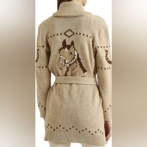 Ralph Lauren Shawl Collar Long Cardigan - Equestrian Style